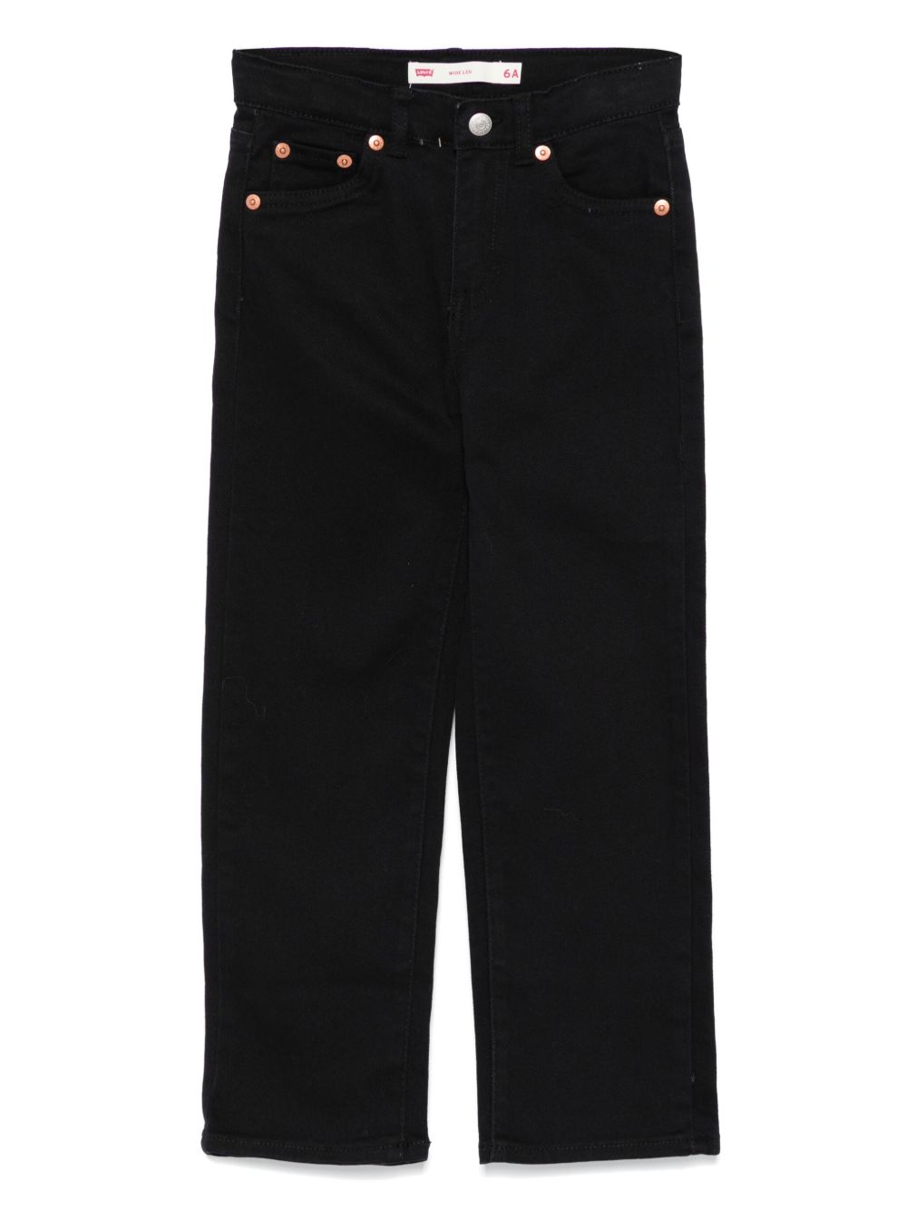 Levi's Kids 阔腿牛仔裤 - 黑色