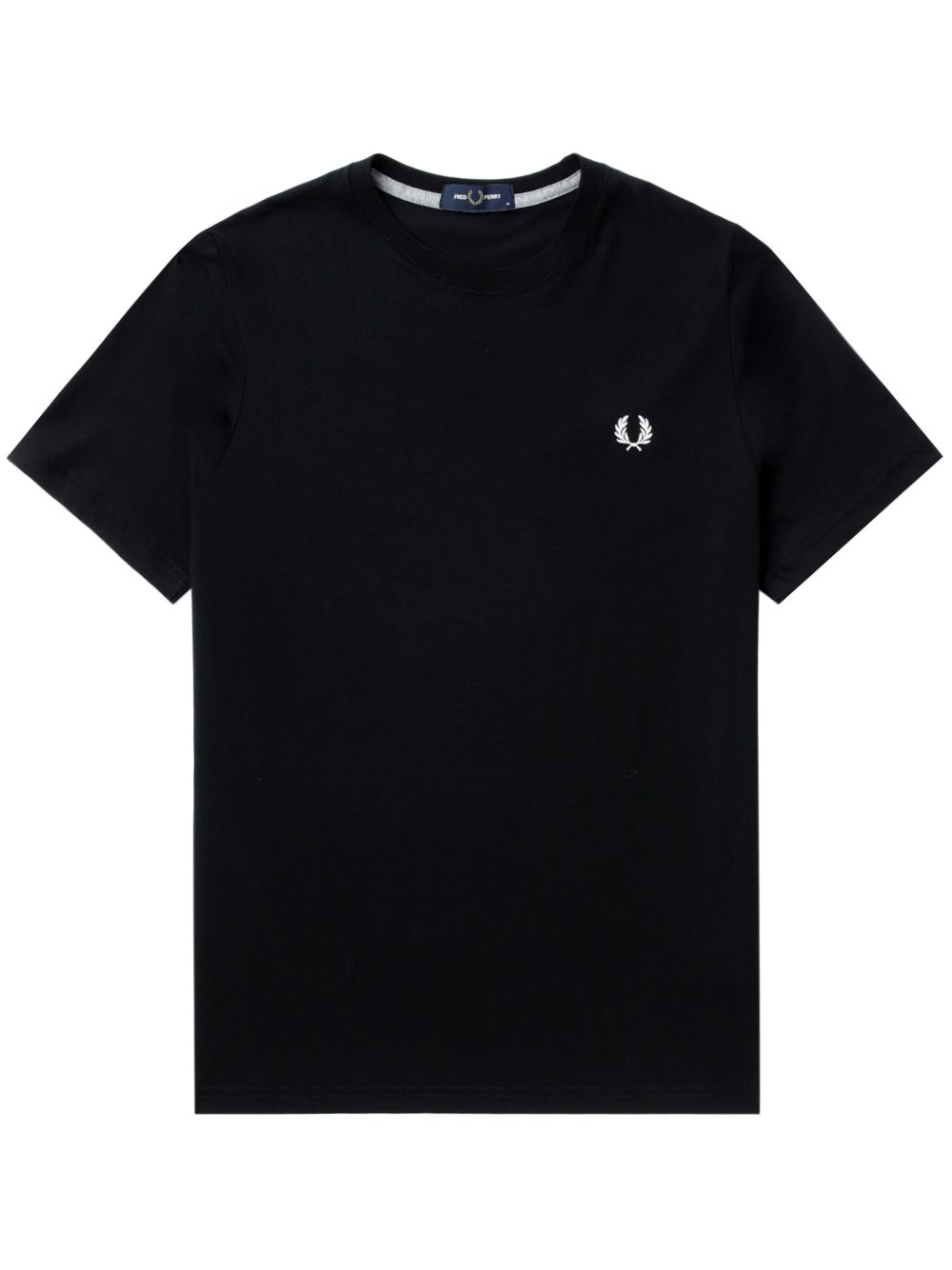 Fred Perry logo刺绣棉T恤 - 黑色