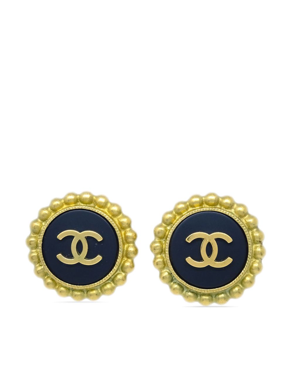 CHANEL Pre-Owned CC 纽扣夹扣式耳环（1995年典藏款） - 金色