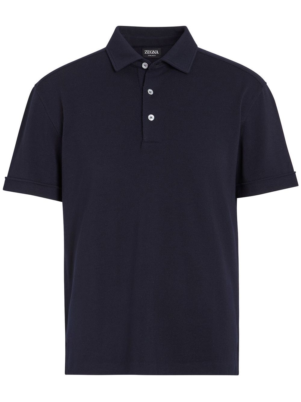 Zegna 短袖羊毛polo衫 - 蓝色