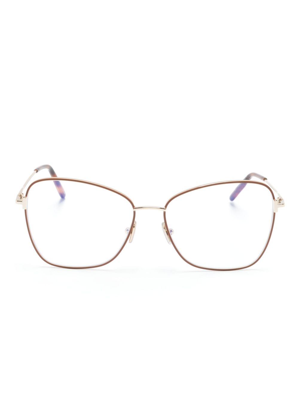 TOM FORD Eyewear 双色蝴蝶镜框眼镜 - 金色