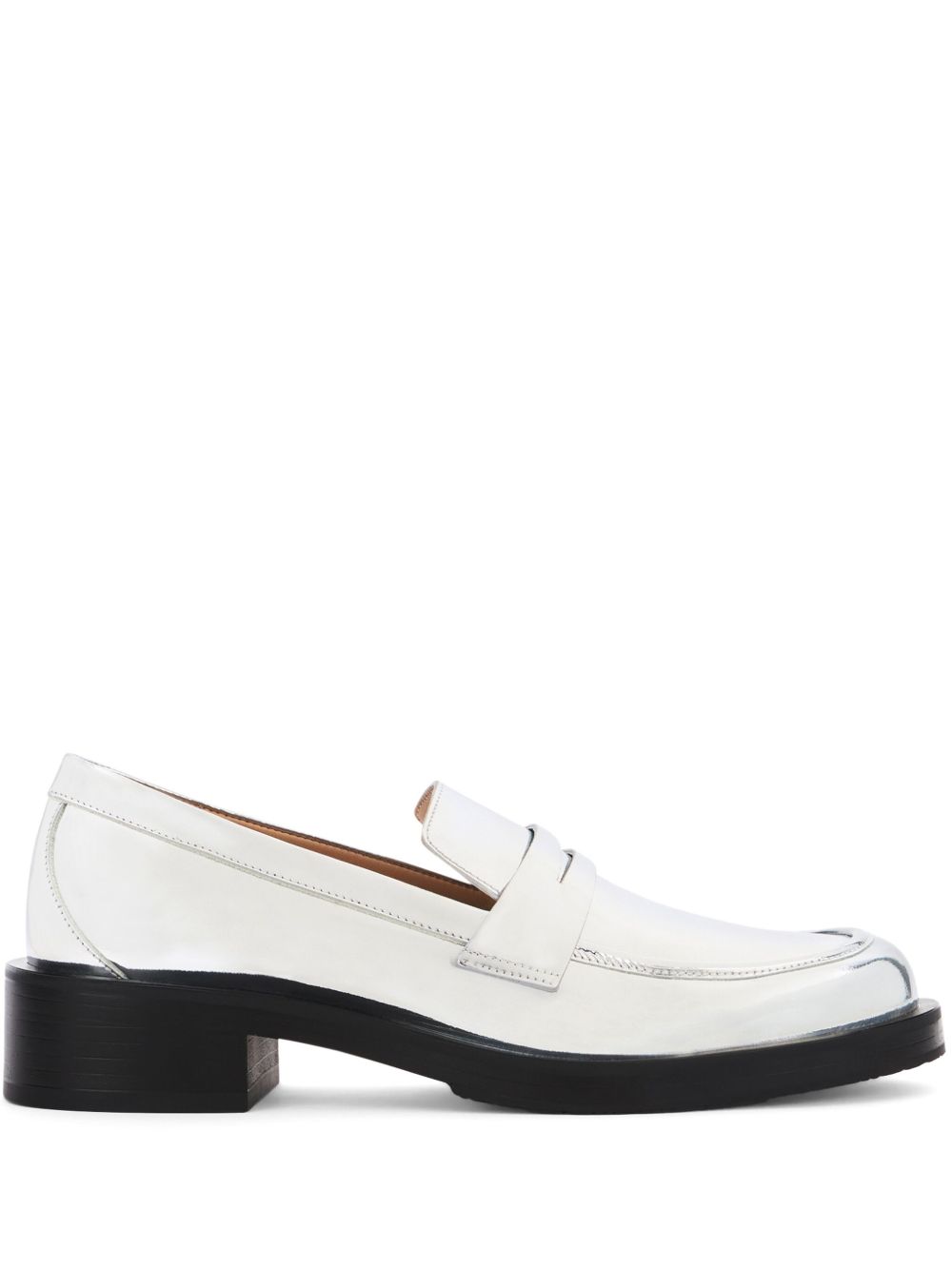 Stuart Weitzman Palmer Bold 低跟乐福鞋（4厘米） - 白色
