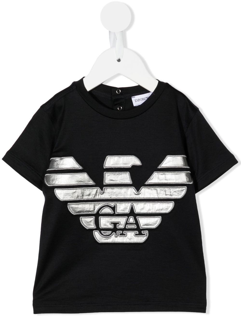 Emporio Armani Kids logo印花T恤 - 蓝色