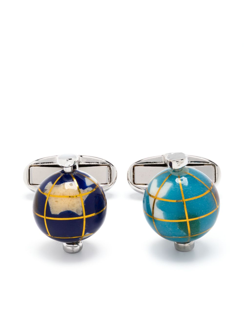 Paul Smith Globe 对比袖扣 - 银色