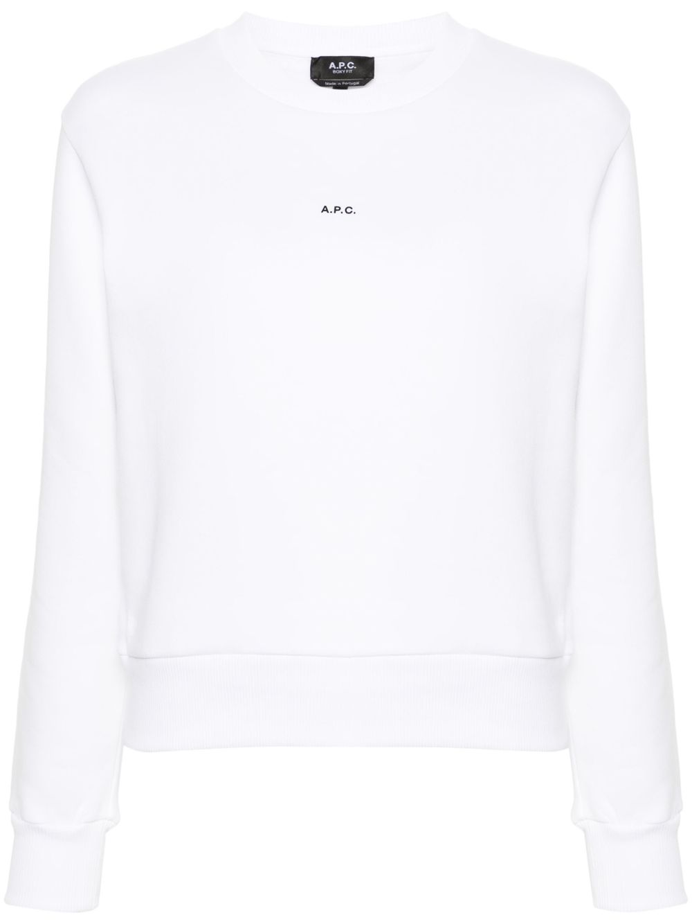 A.P.C. logo印花棉卫衣 - 白色