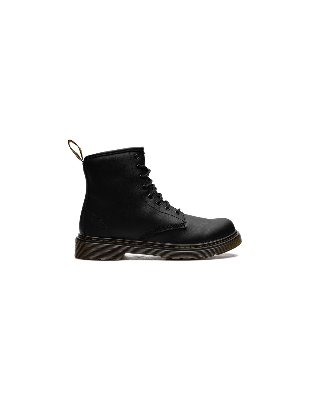 Dr. Martens Kids Softy T 系带皮靴 - 黑色