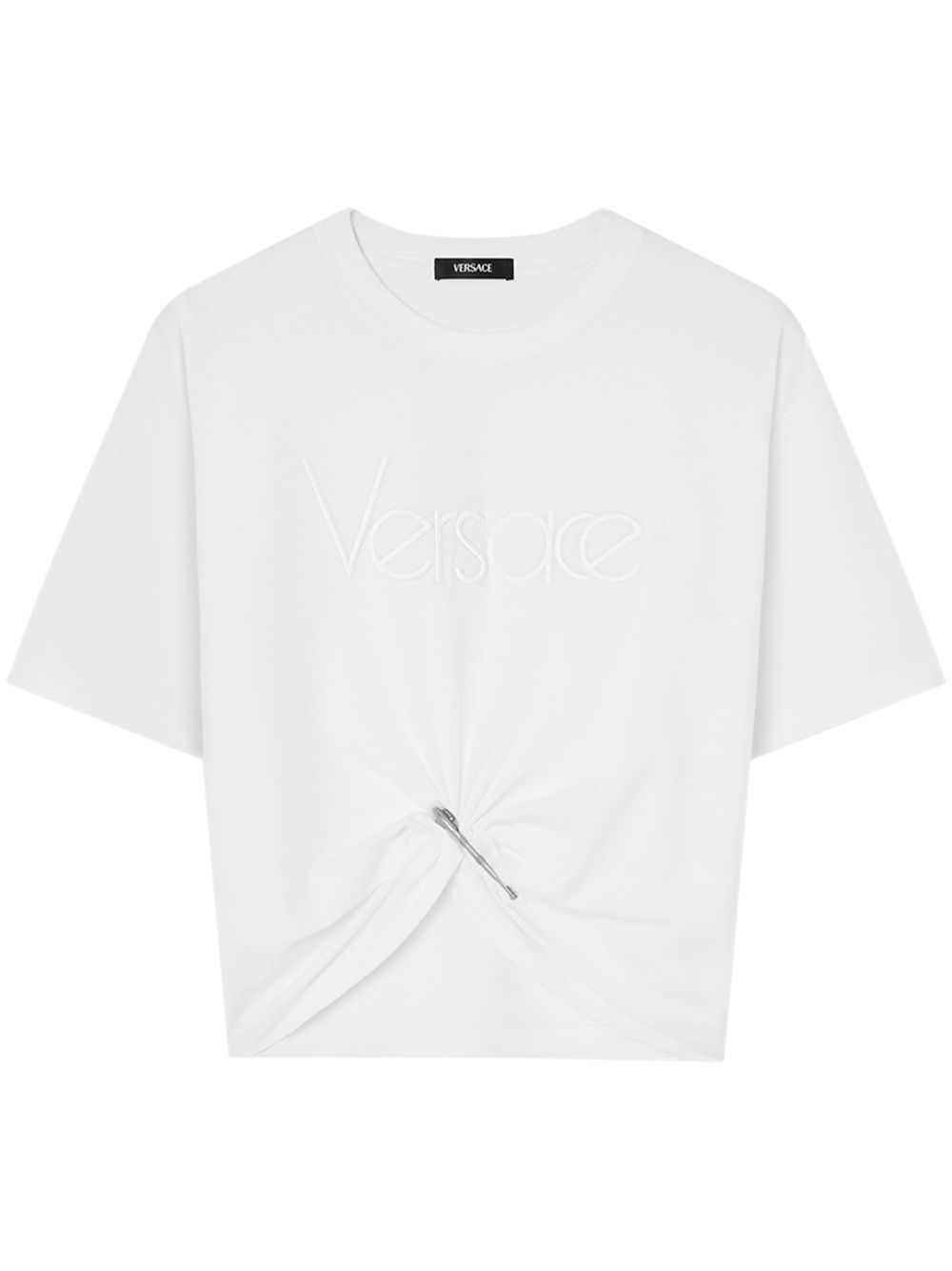 Versace logo刺绣T恤 - 白色