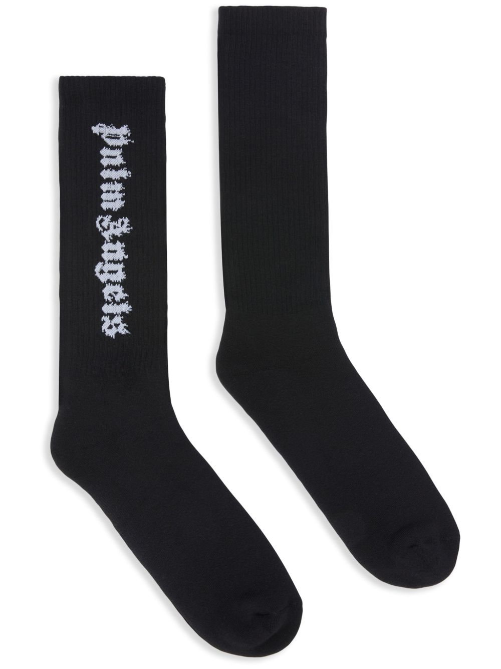 Palm Angels logo-flames socks - 黑色