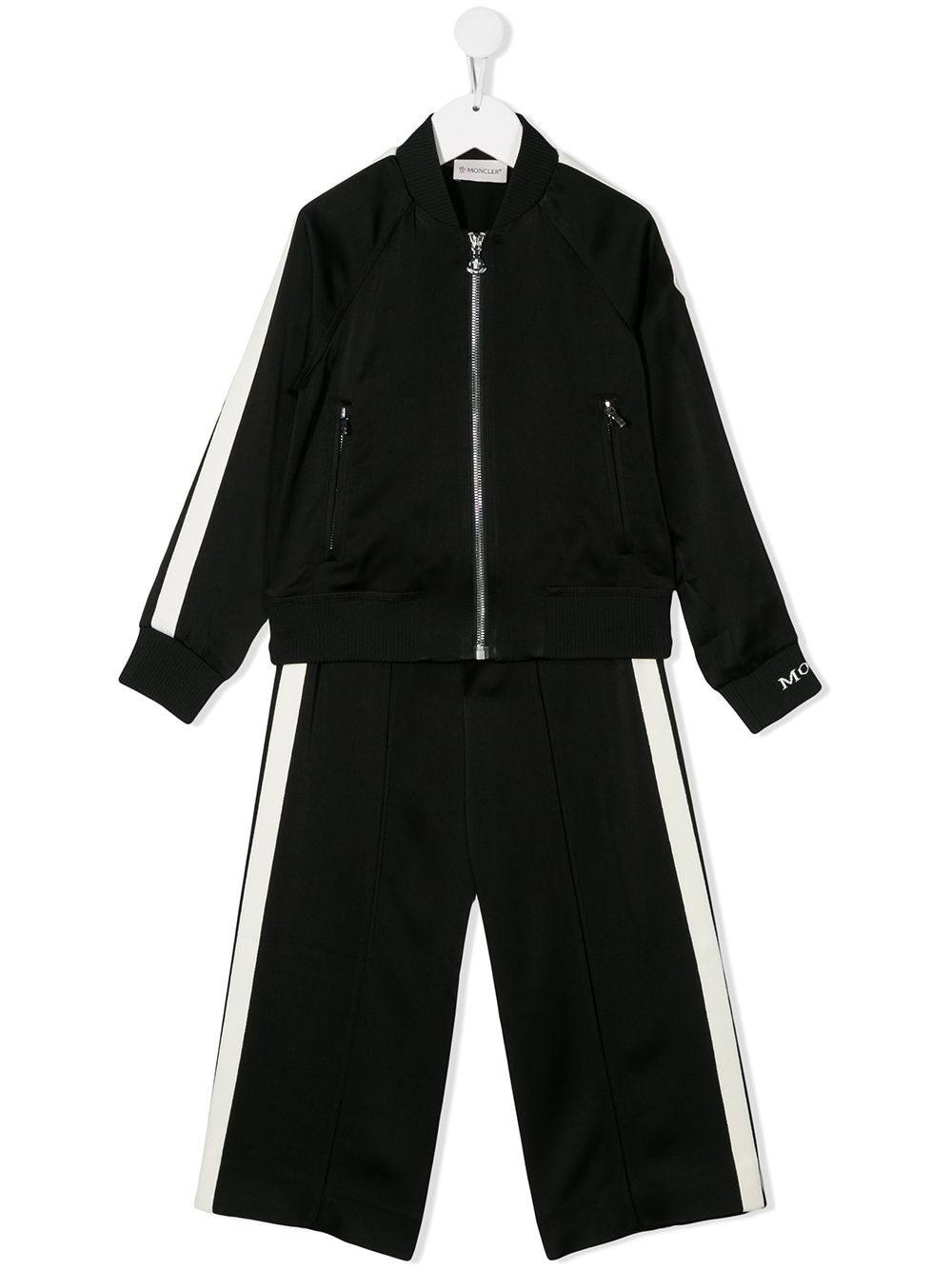 Moncler Enfant 盟可睐 Enfant 条纹品牌运动套装 - 黑色