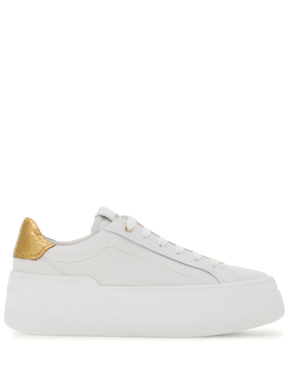 Ferragamo Wedge 标贴皮质运动鞋 - 白色