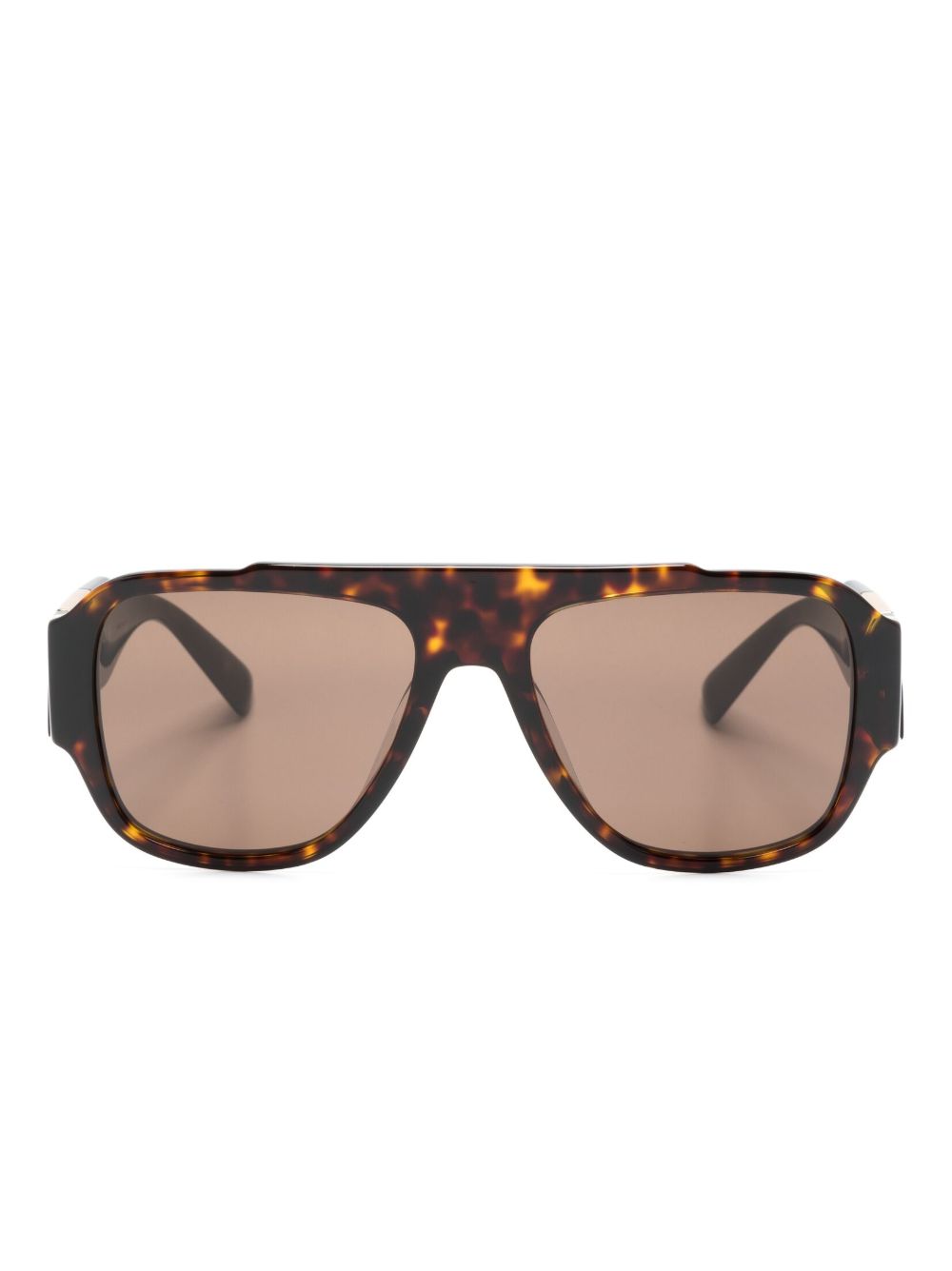 Versace Eyewear 超大框太阳眼镜 - 褐色