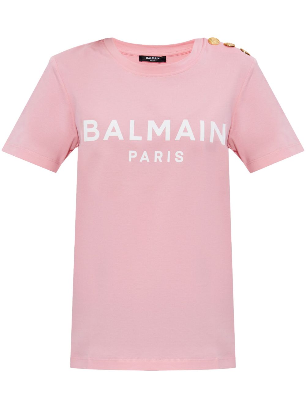 Balmain logo印花棉T恤 - 粉色