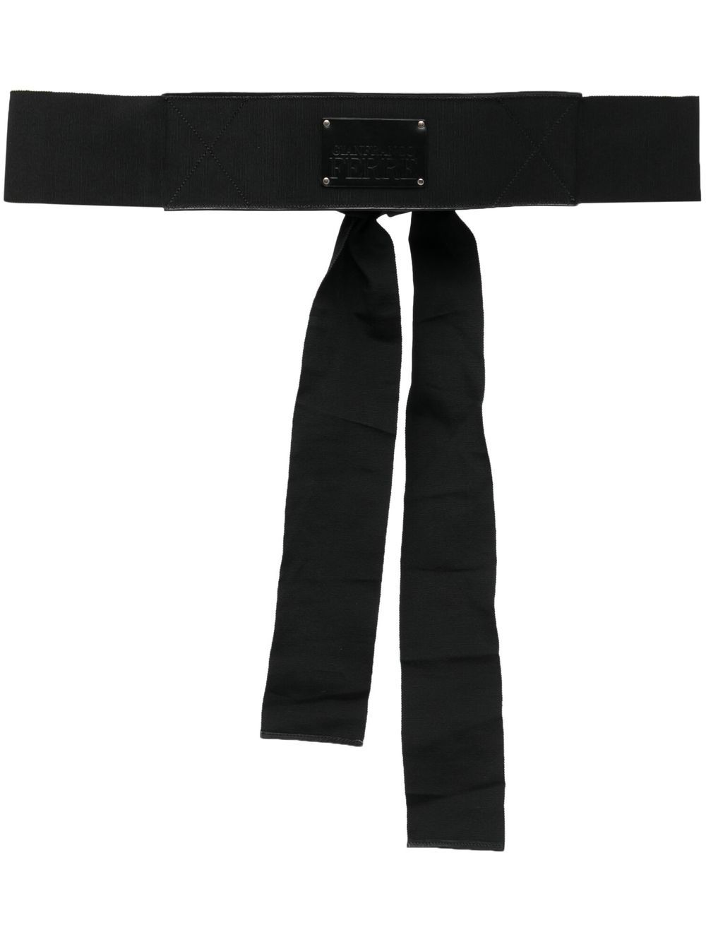 Gianfranco Ferré Pre-Owned 标贴真丝腰带（1990年代典藏款） - 黑色