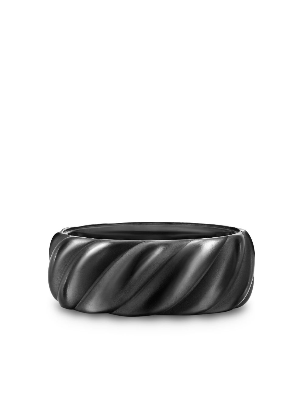 David Yurman Sculpted Cable 指环戒指（9毫米） - 黑色