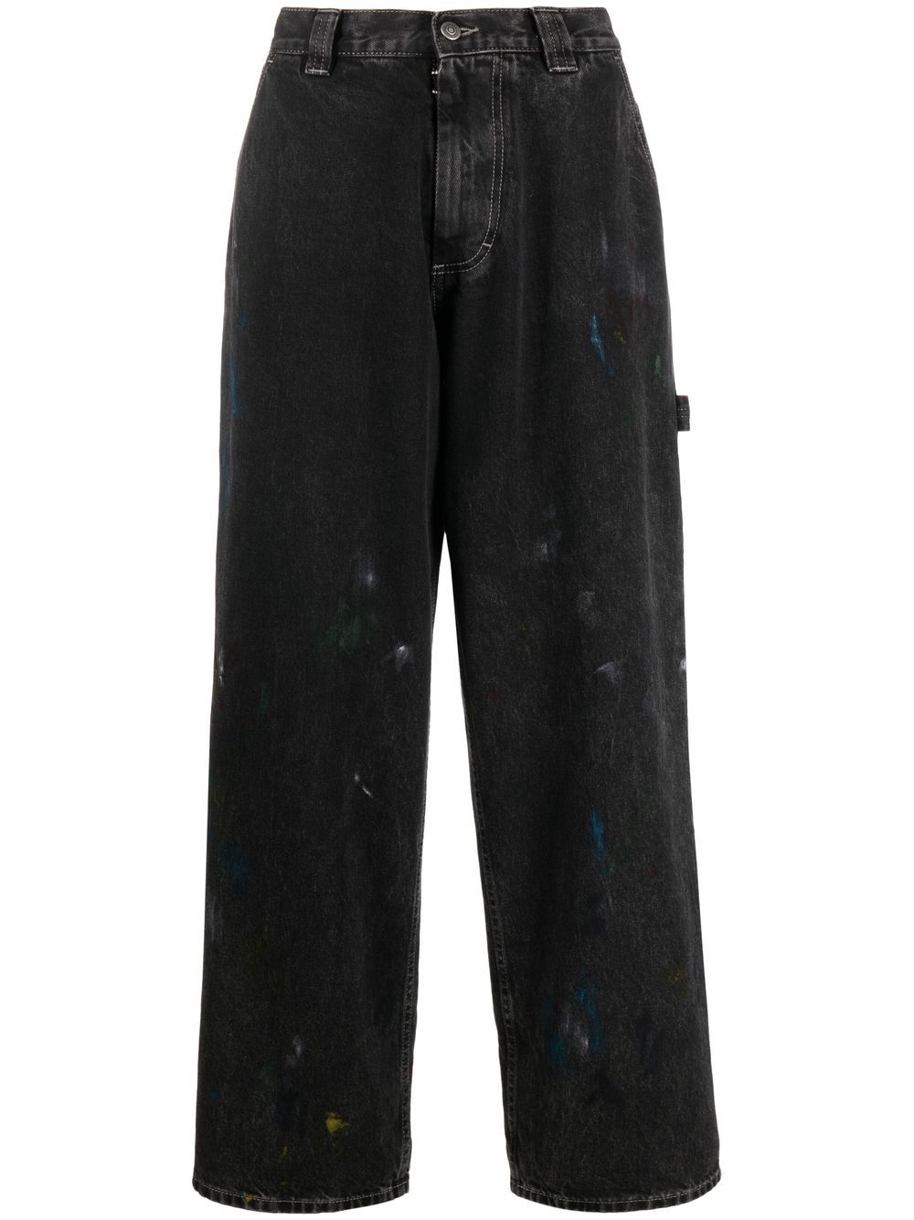 Maison Margiela Paint 阔腿牛仔裤 - 黑色