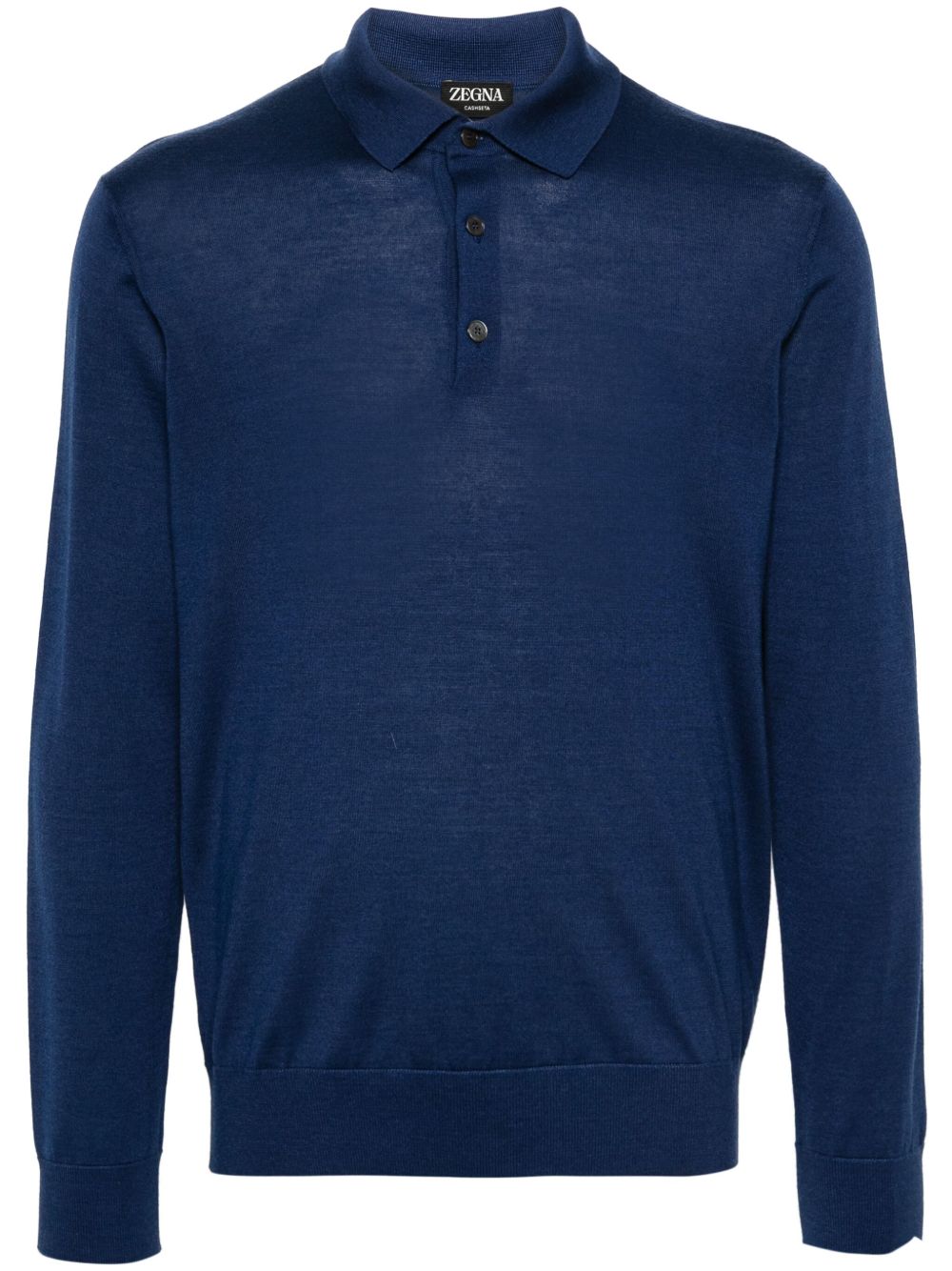 Zegna 细罗纹polo衫 - 蓝色