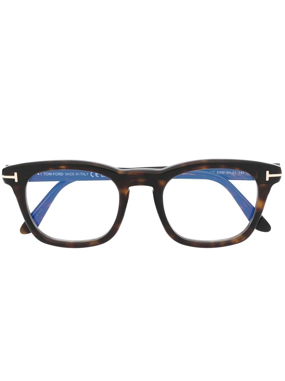 TOM FORD Eyewear logo镜腿细节眼镜 - 褐色