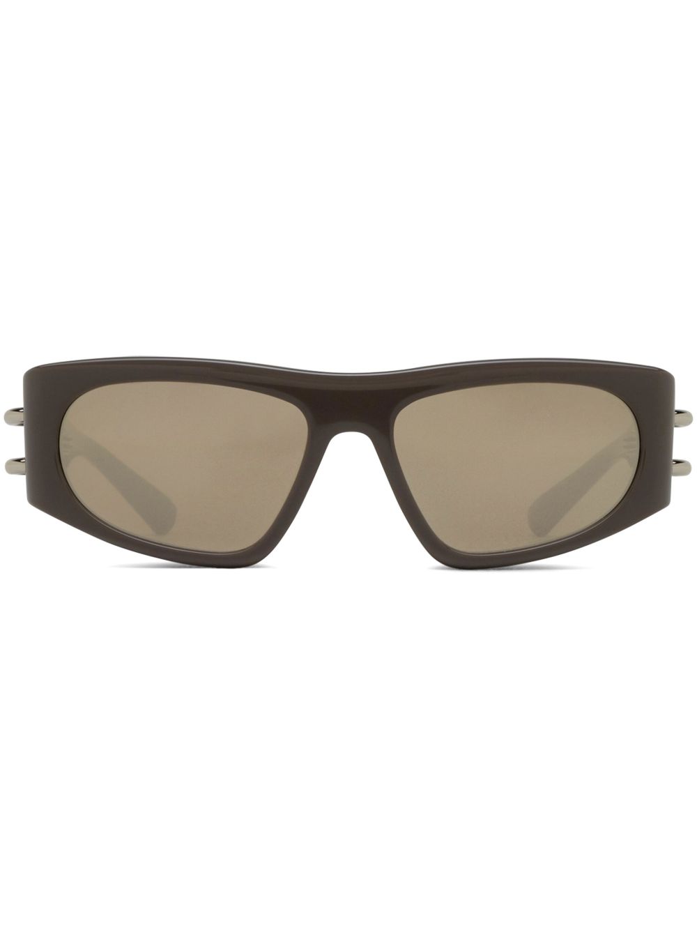 Alexander McQueen Eyewear 方框太阳眼镜 - 褐色