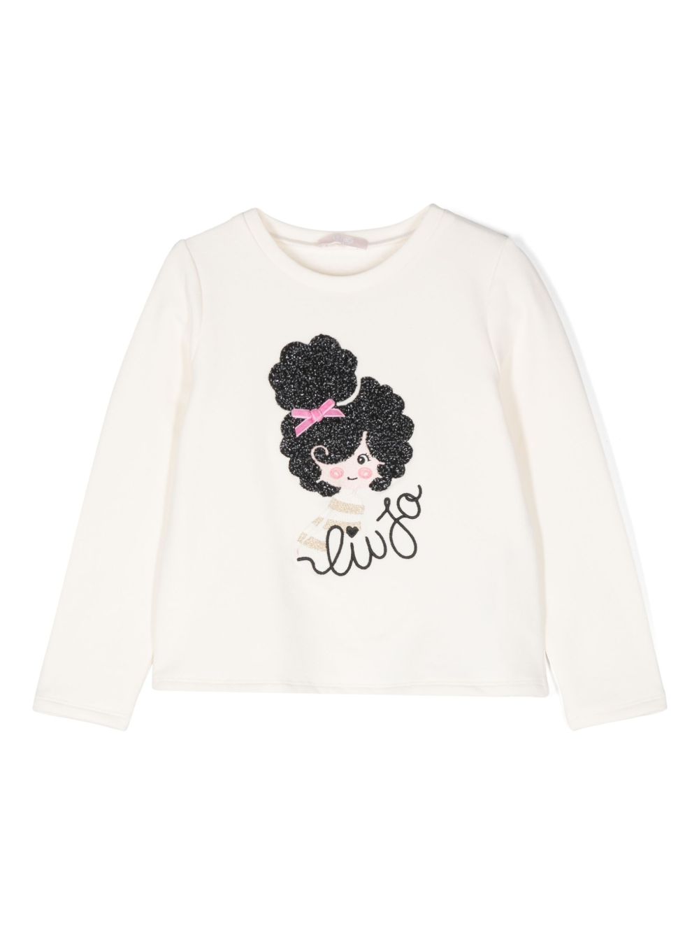 Liu Jo Kids logo刺绣卫衣 - 中性色