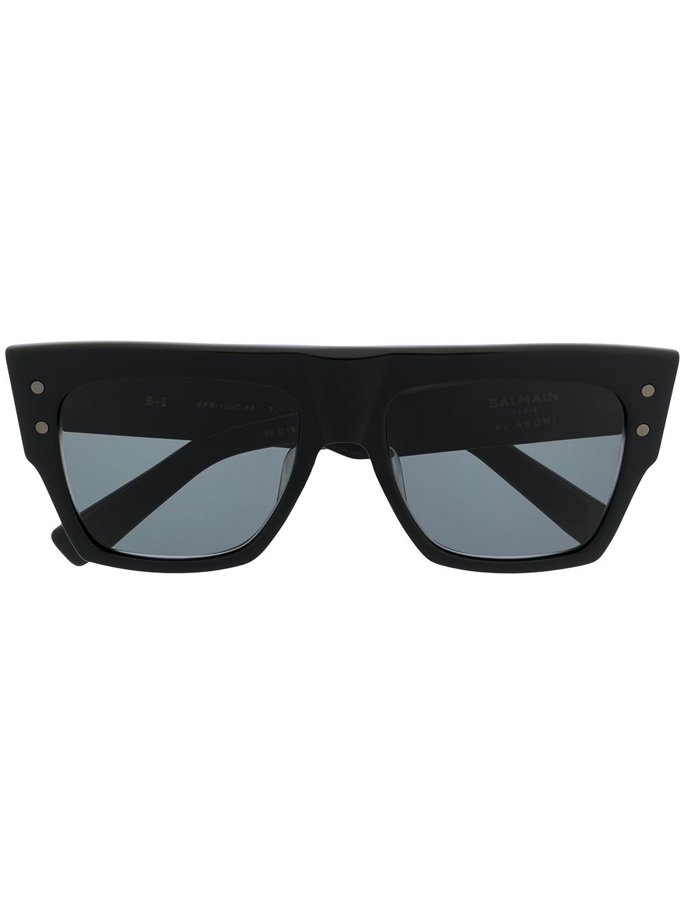 Balmain Eyewear B-I 大号方框太阳眼镜 - 黑色