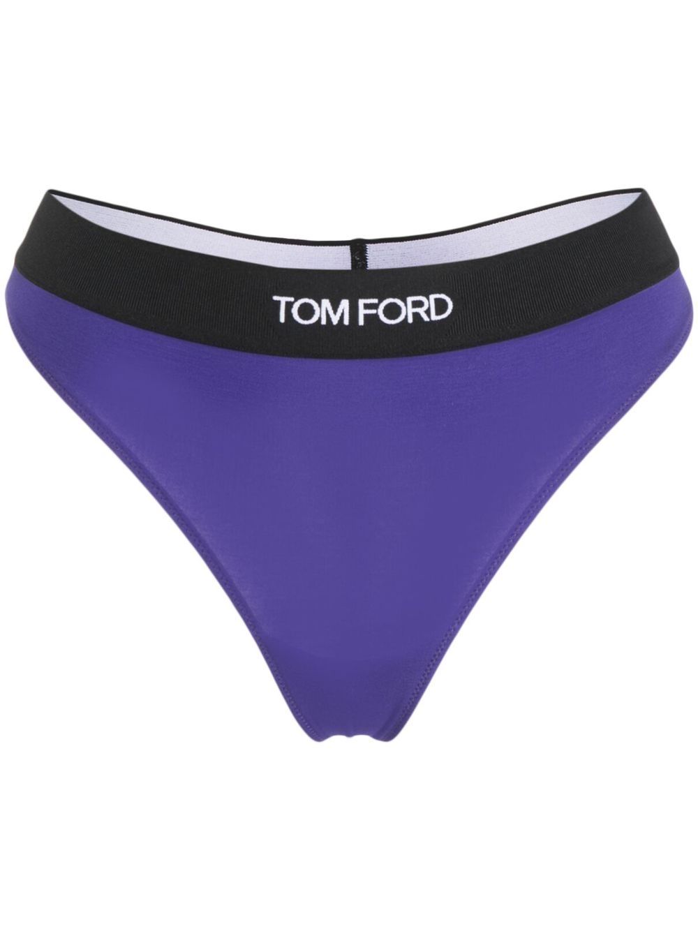 TOM FORD 汤姆福特 logo印花裤腰丁字裤 - 紫色