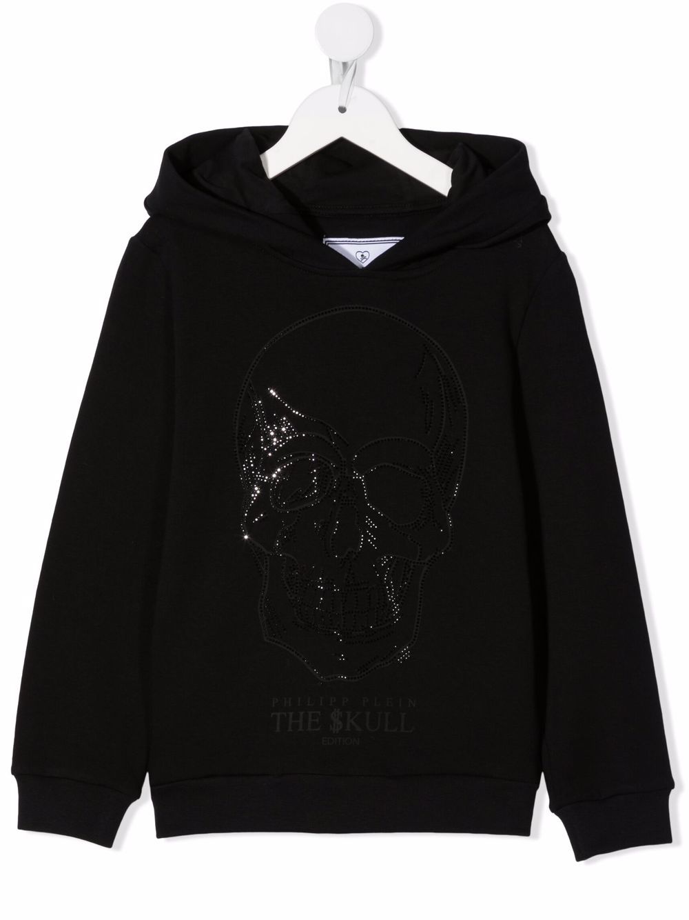 Philipp Plein Junior 骷髅头缀饰连帽衫 - 黑色