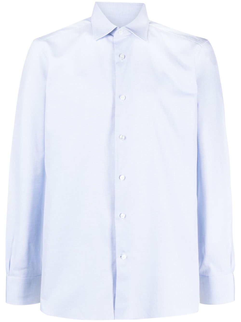 Zegna 棉府绸衬衫 - 蓝色