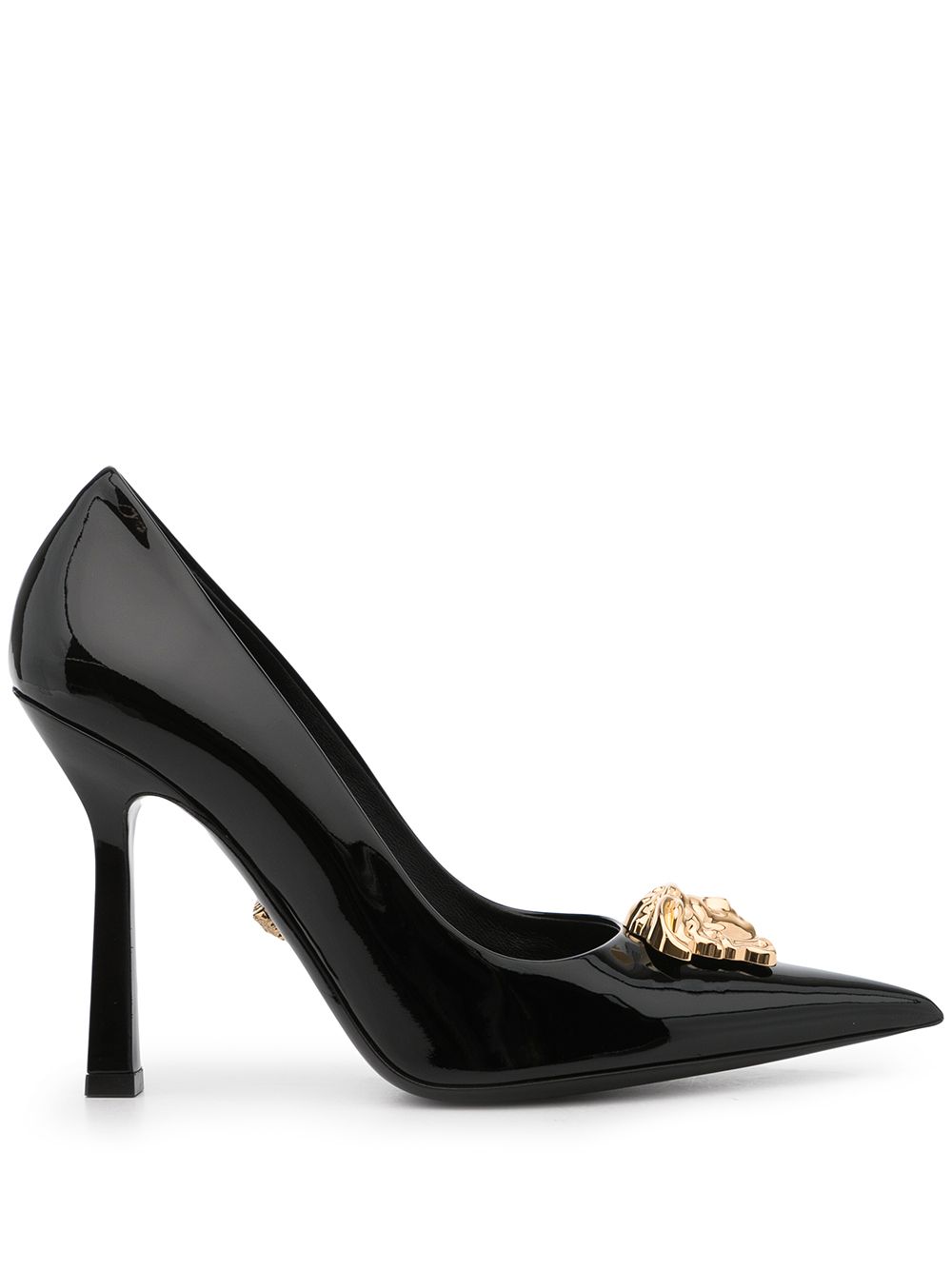 Versace La Medusa 漆皮高跟鞋 - 黑色