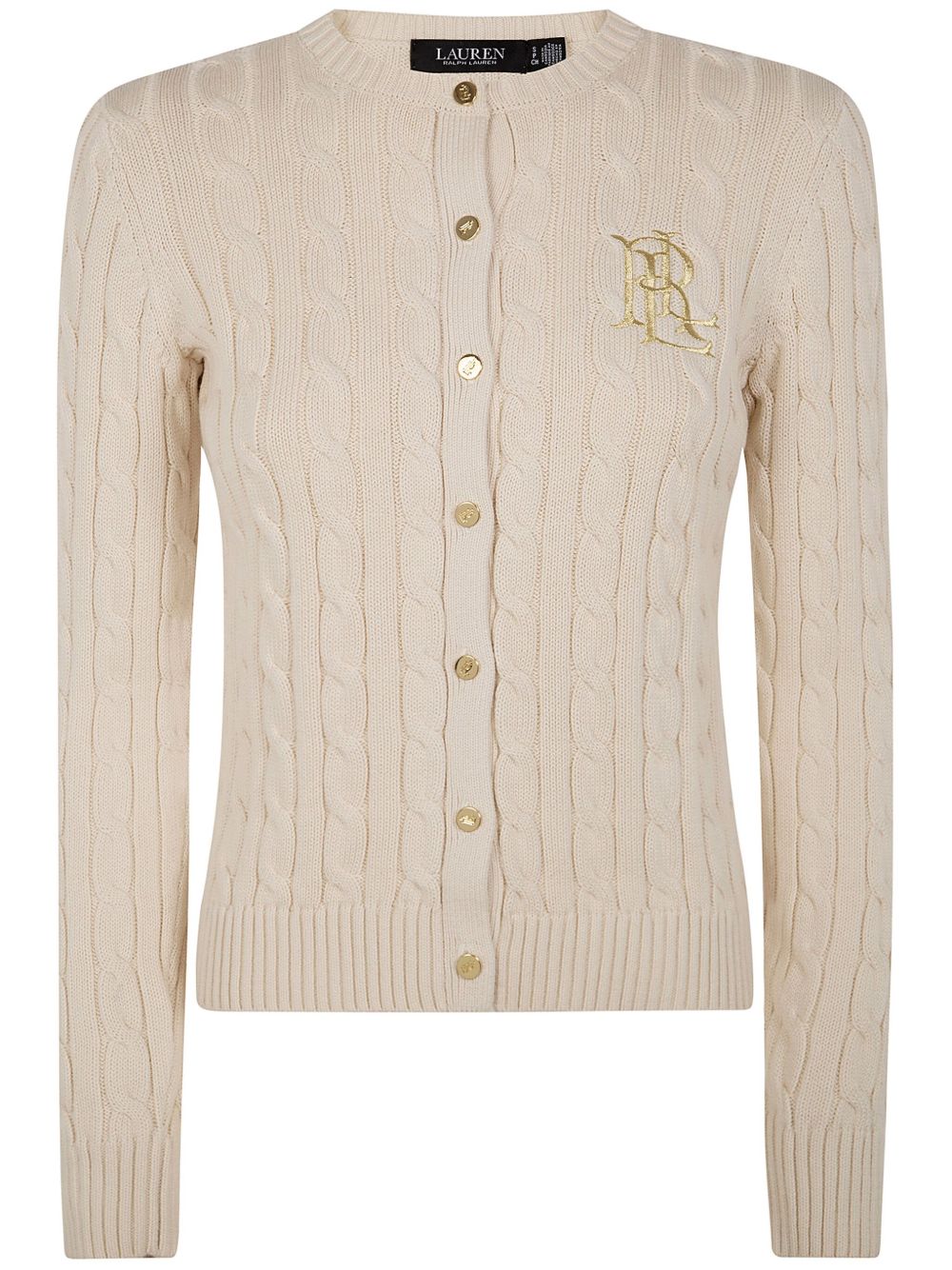 Lauren Ralph Lauren logo刺绣开衫 - 中性色