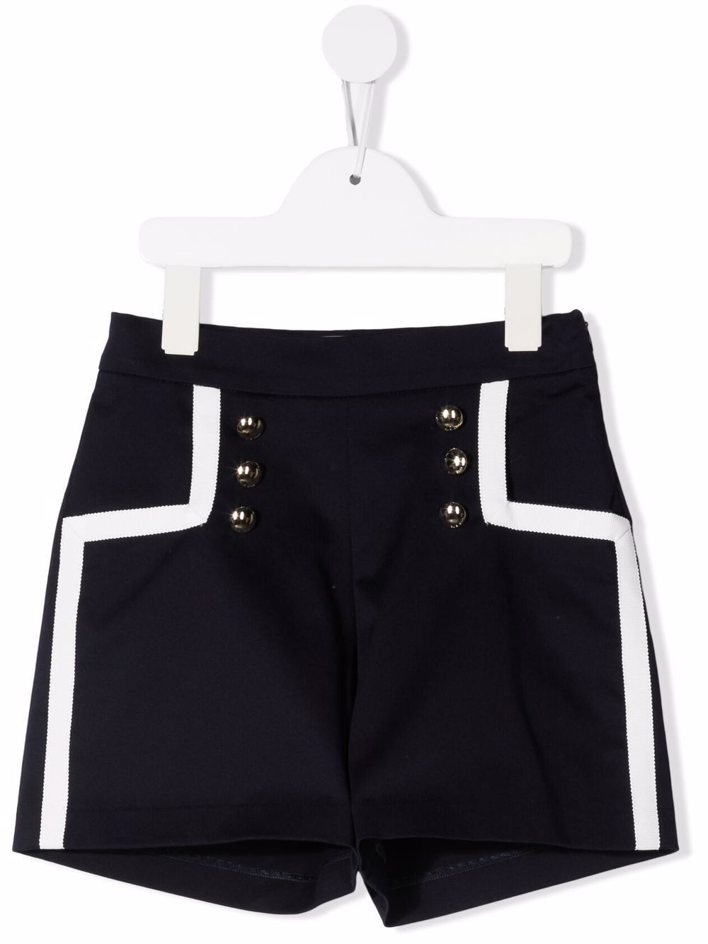 ELIE SAAB JUNIOR 双钮扣条纹短裤 - 蓝色