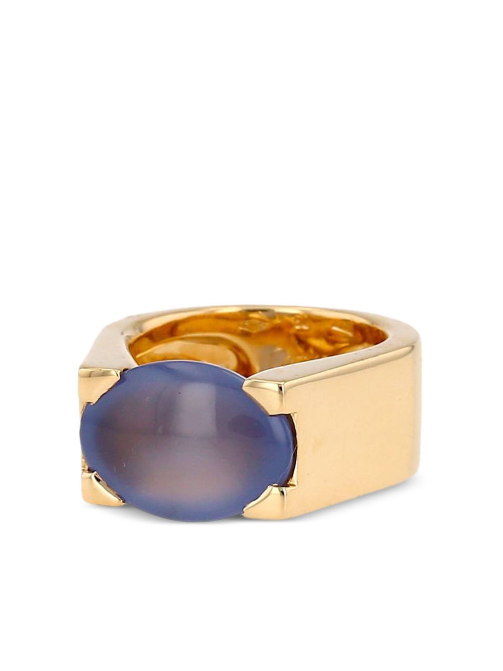 Cartier 18K黄金玉髓戒指（典藏款） - 金色