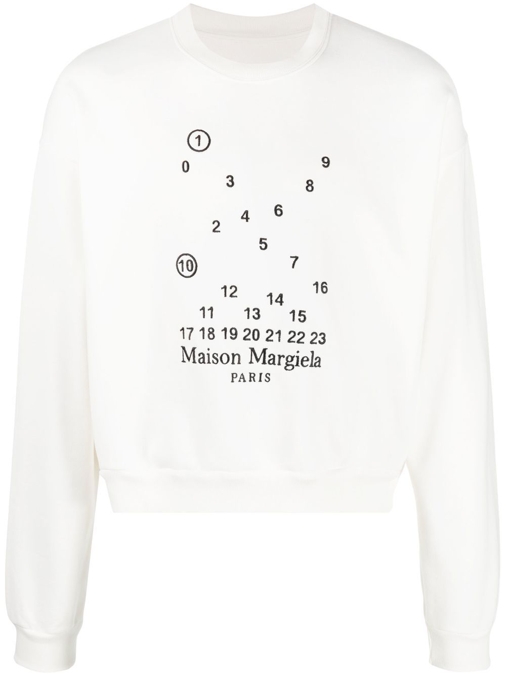 Maison Margiela 马丁·马吉拉时装屋 logo印花棉卫衣 - 白色