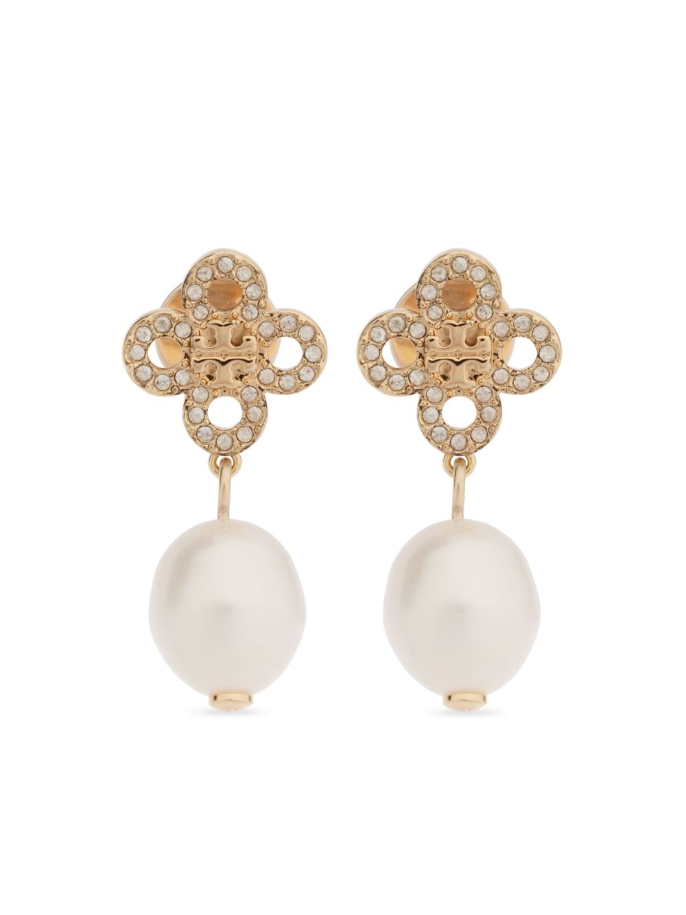 Tory Burch 珠饰吊饰耳环 - 金色