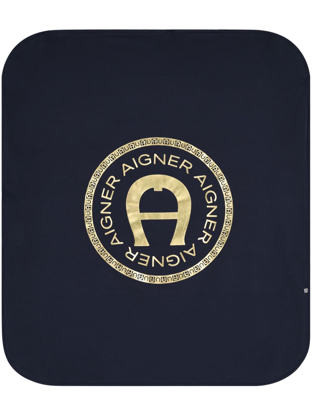 Aigner Kids logo印花毯子 - 蓝色