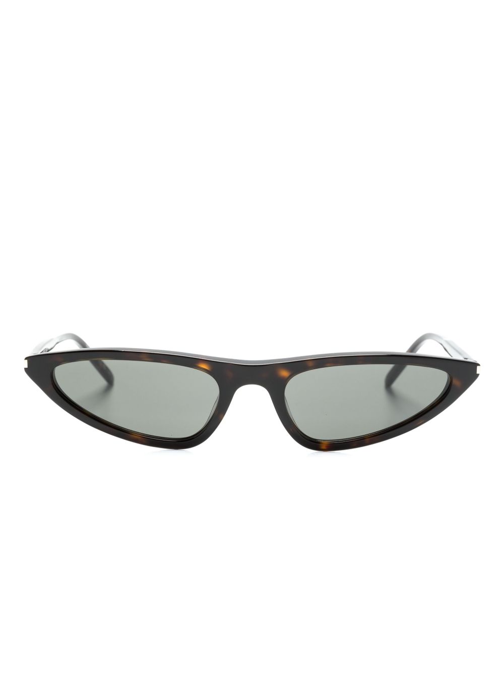 Saint Laurent Eyewear 几何形镜框太阳眼镜 - 褐色