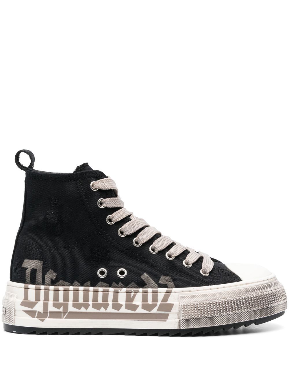 DSQUARED2 厚底高帮运动鞋 - 黑色