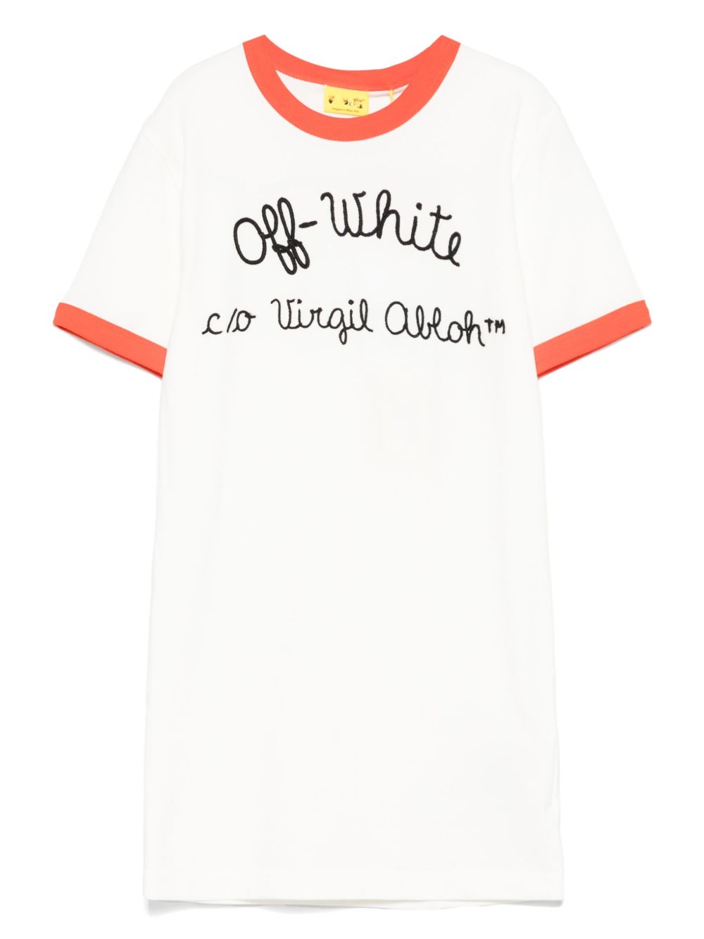 Off-White Kids logo刺绣连衣裙 - 白色