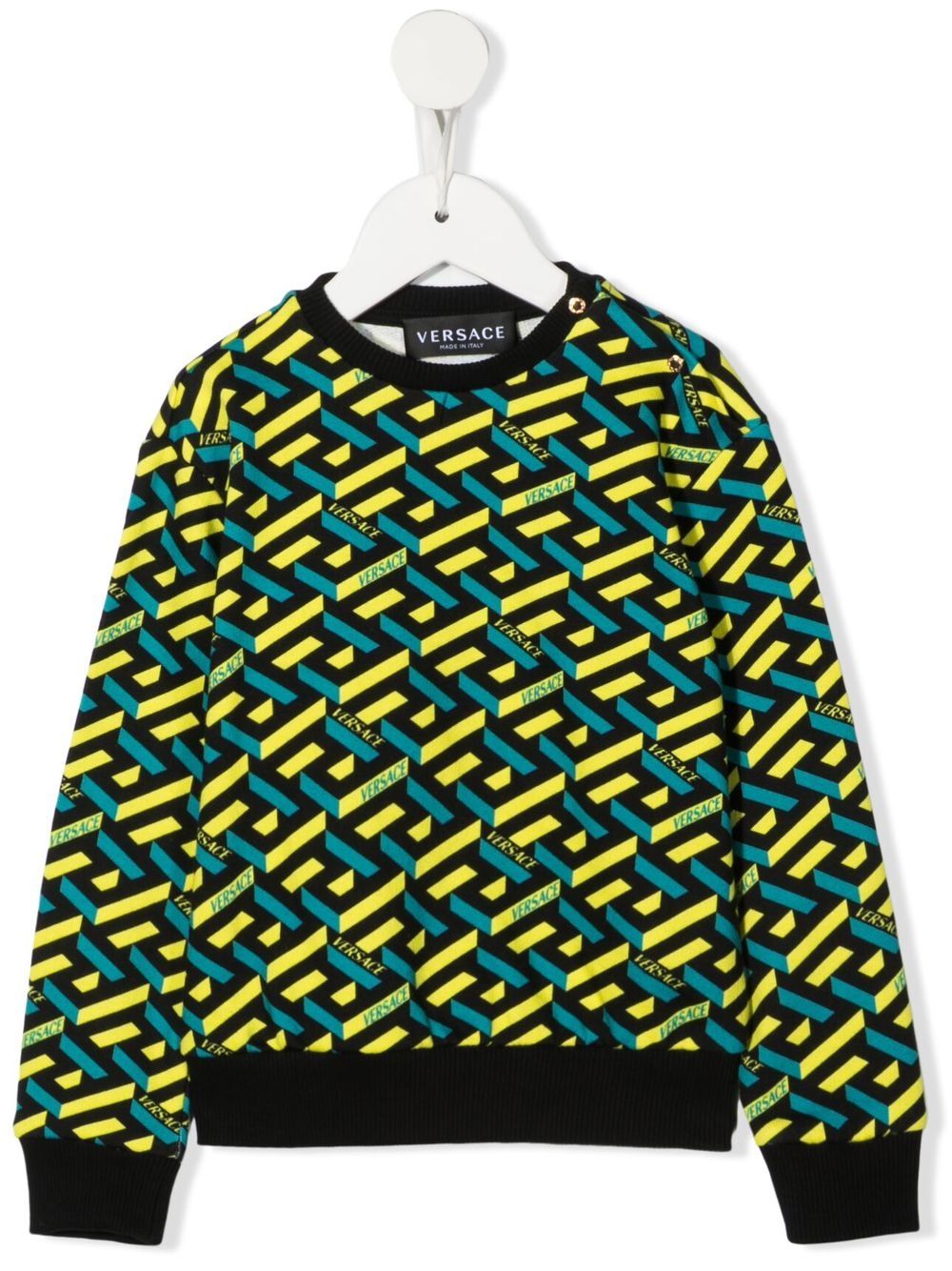 Versace Kids 范思哲 几何图案印花卫衣 - 黄色