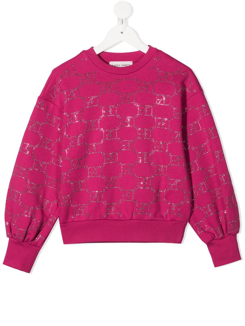 Alberta Ferretti Kids logo印花套头衫 - 粉色