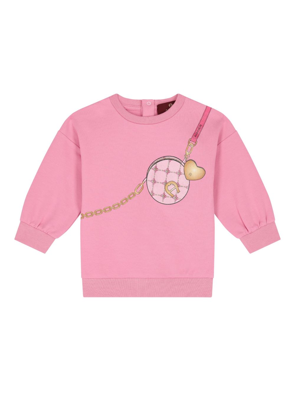Aigner Kids 包袋印花套头衫 - 粉色