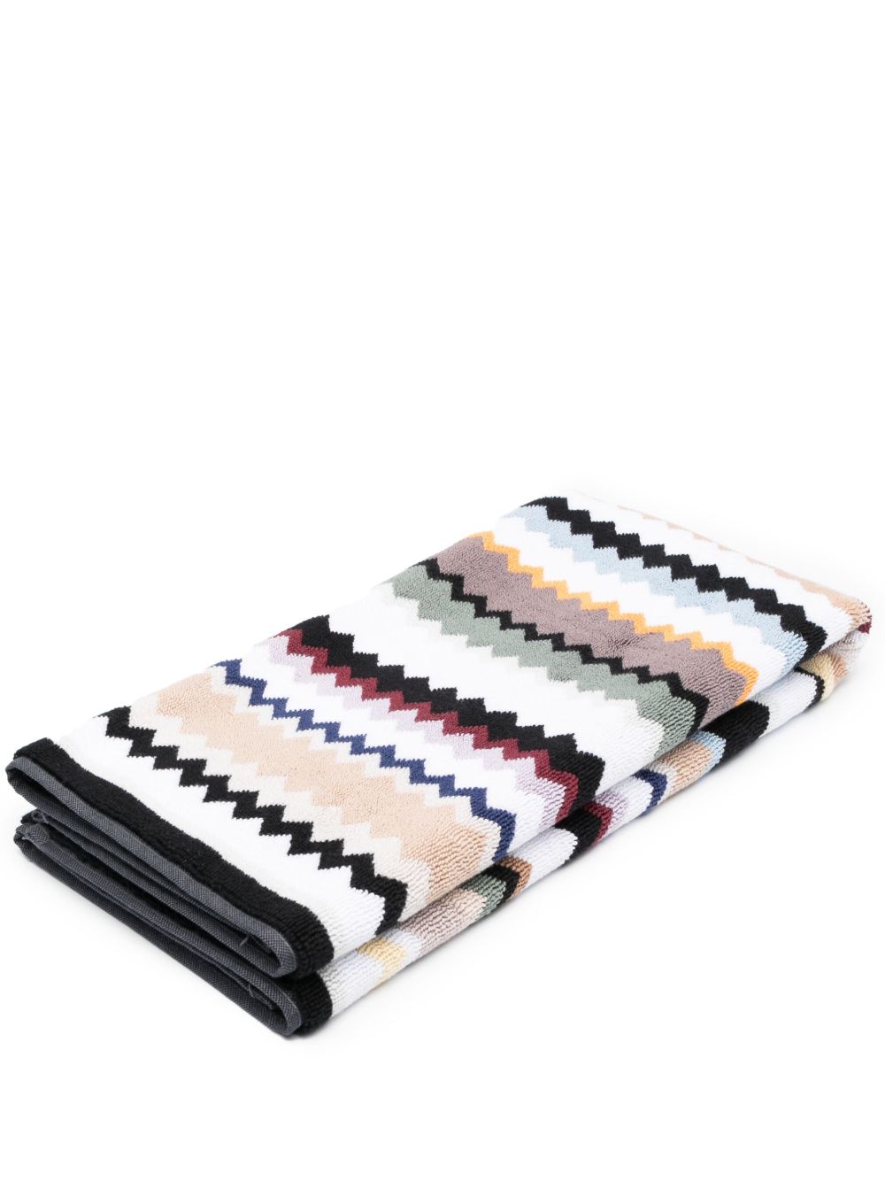 Missoni Home Z字形图案棉浴垫 - 白色