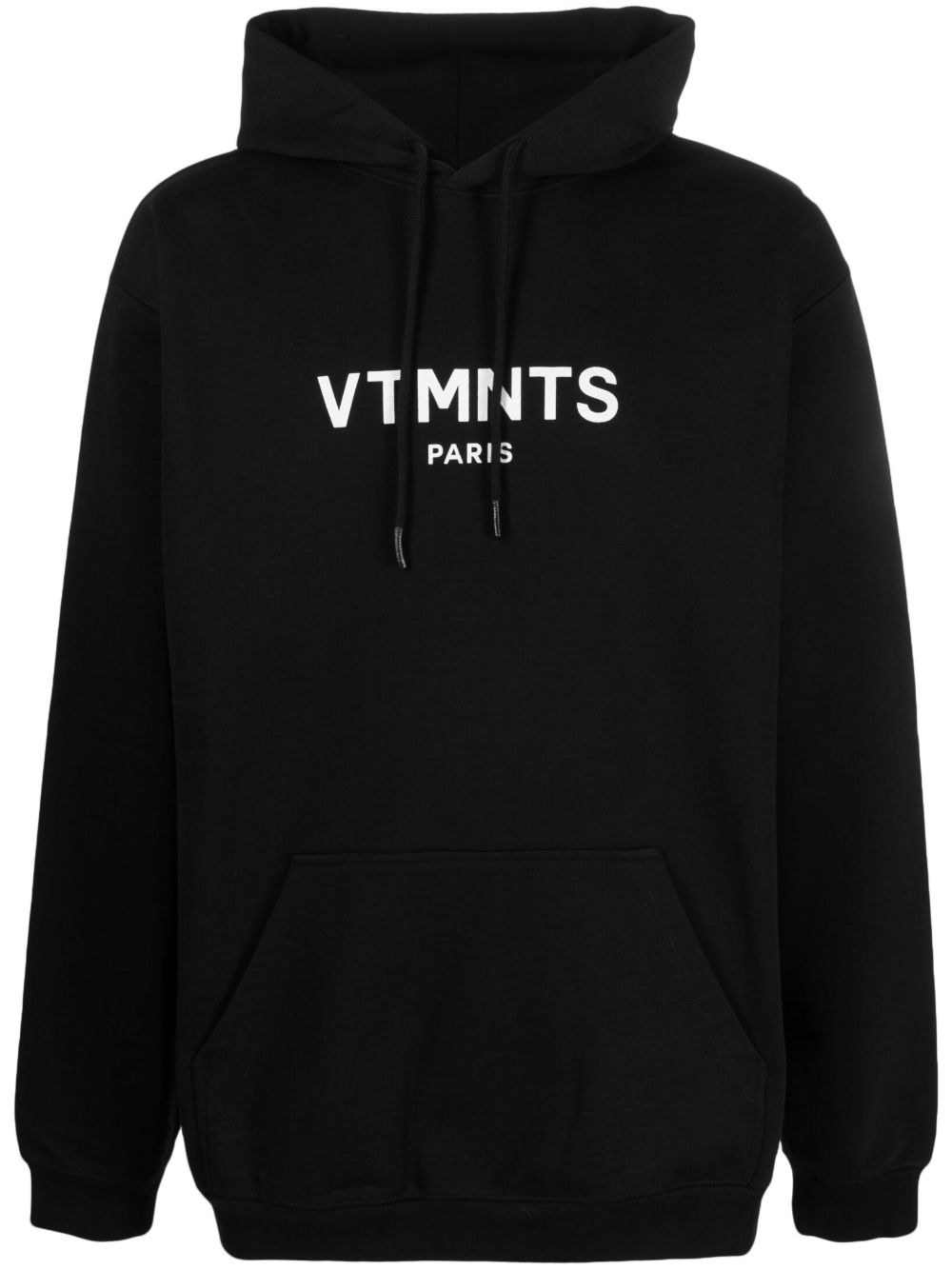 VTMNTS logo印花抽绳连帽衫 - 黑色