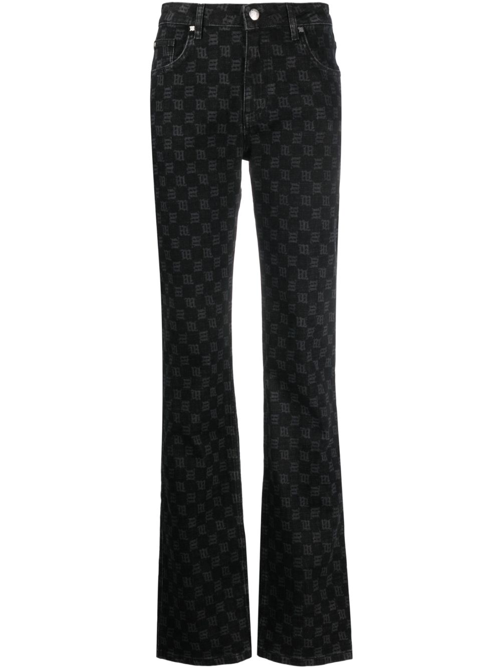 MISBHV Signature Monogram 直筒牛仔裤 - 黑色