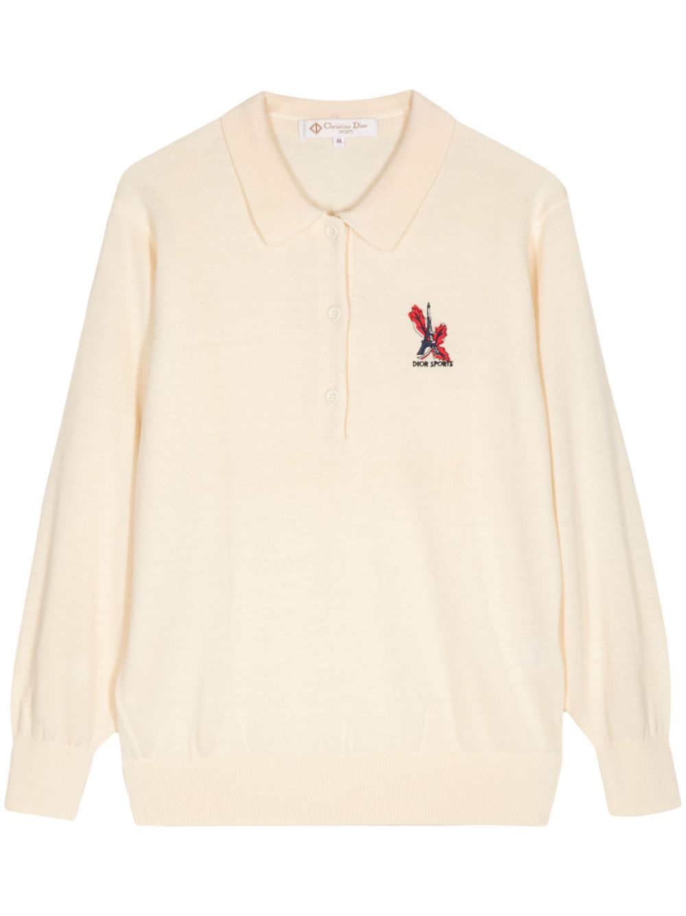Christian Dior Pre-Owned logo刺绣羊毛polo衫 - 中性色