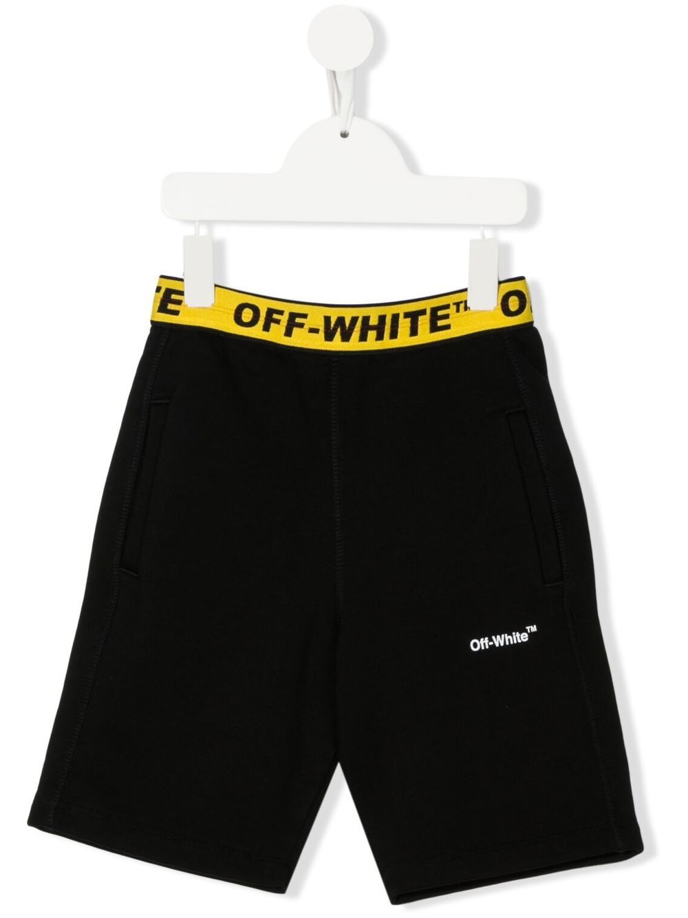 Off-White Kids logo运动短裤 - 黑色