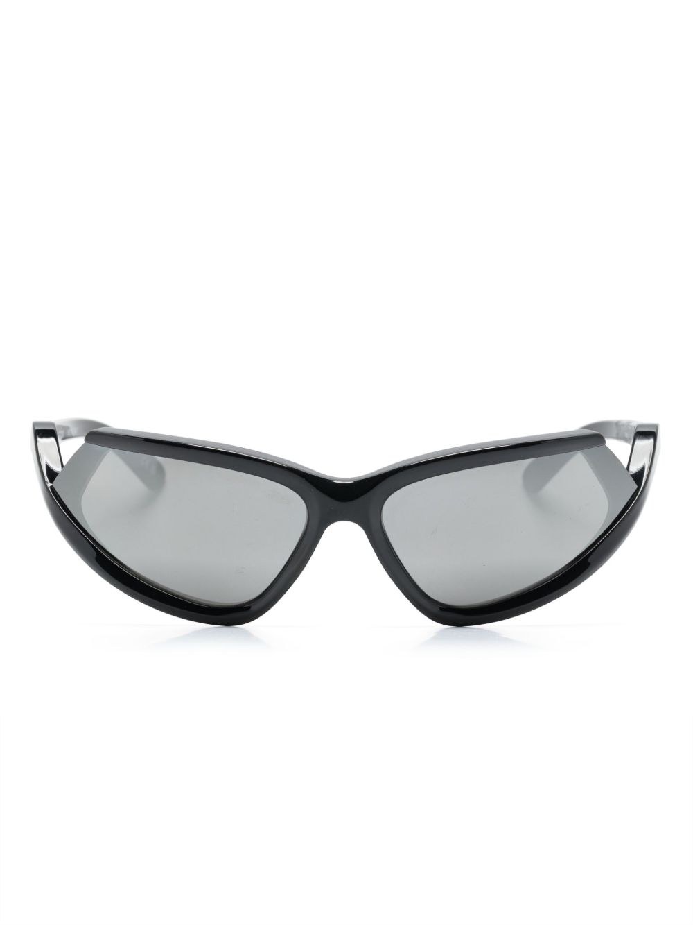 Balenciaga Eyewear Side Xpander Cat 机车镜框太阳眼镜 - 黑色