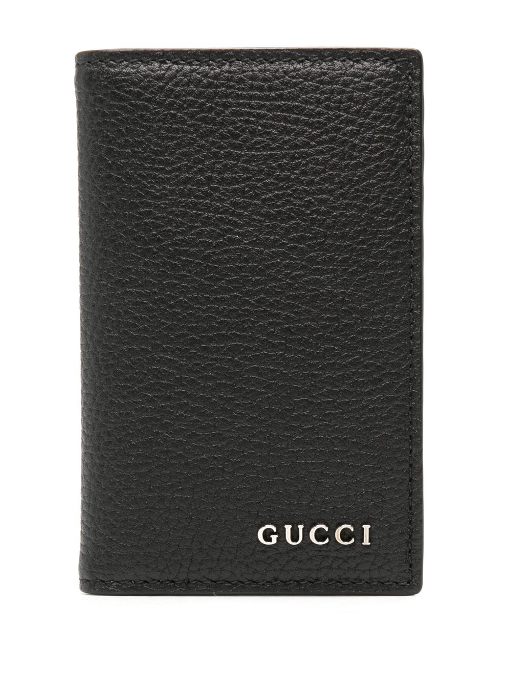 Gucci logo对折卡夹 - 黑色
