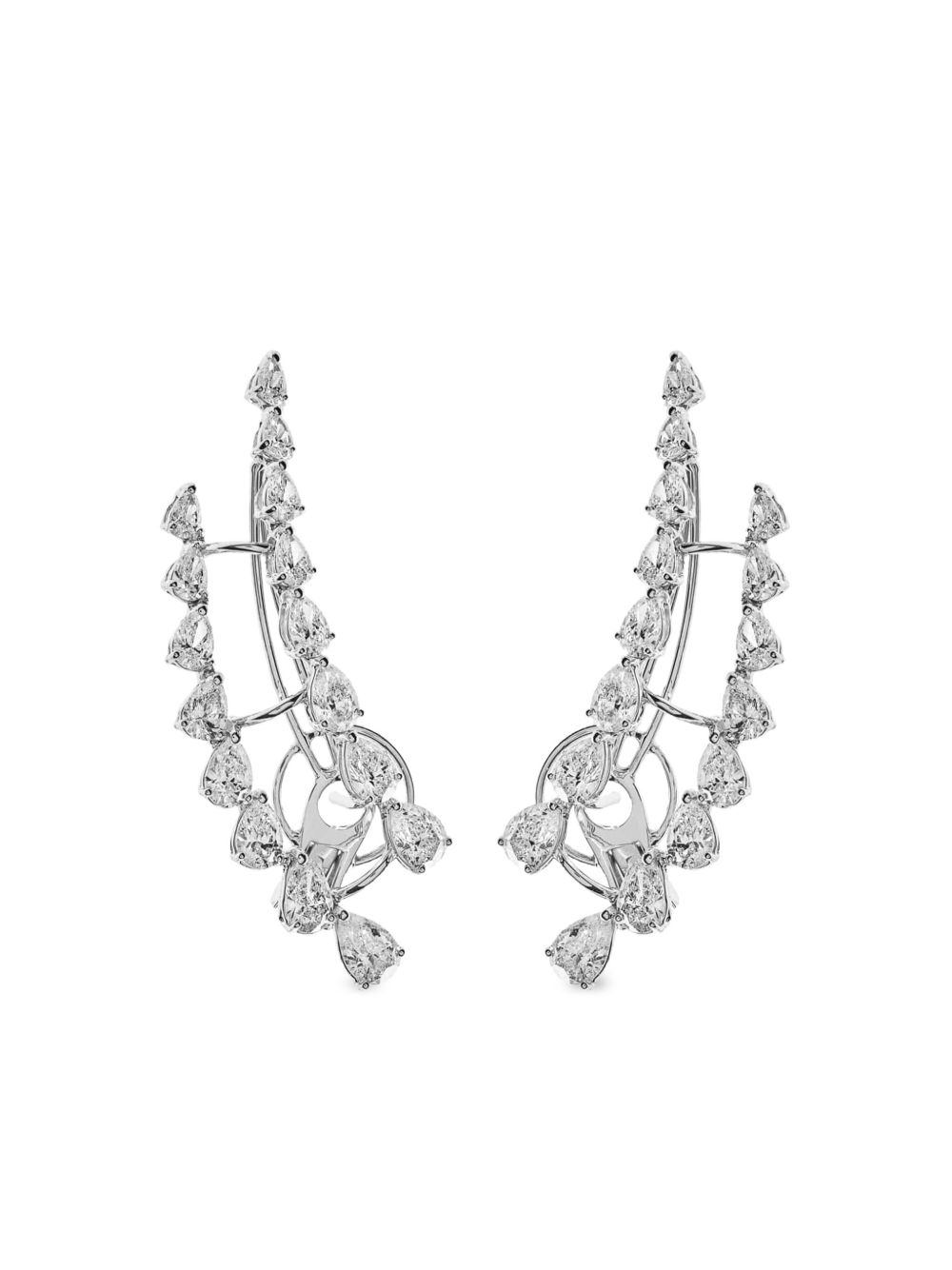 Jewels Aficionado 18K白金钻石耳骨夹 - 银色