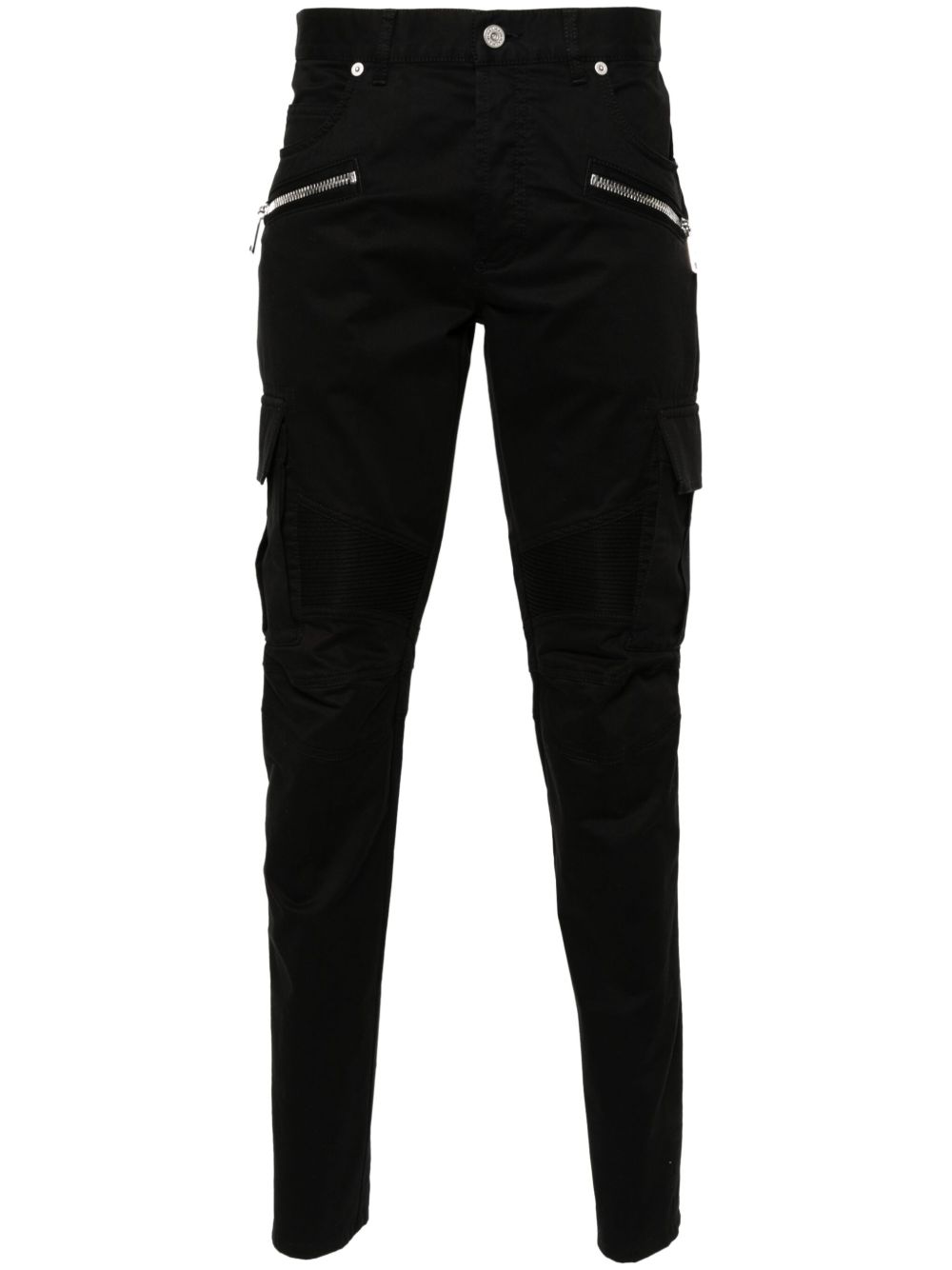 Balmain 工装口袋弹性棉长裤 - 黑色