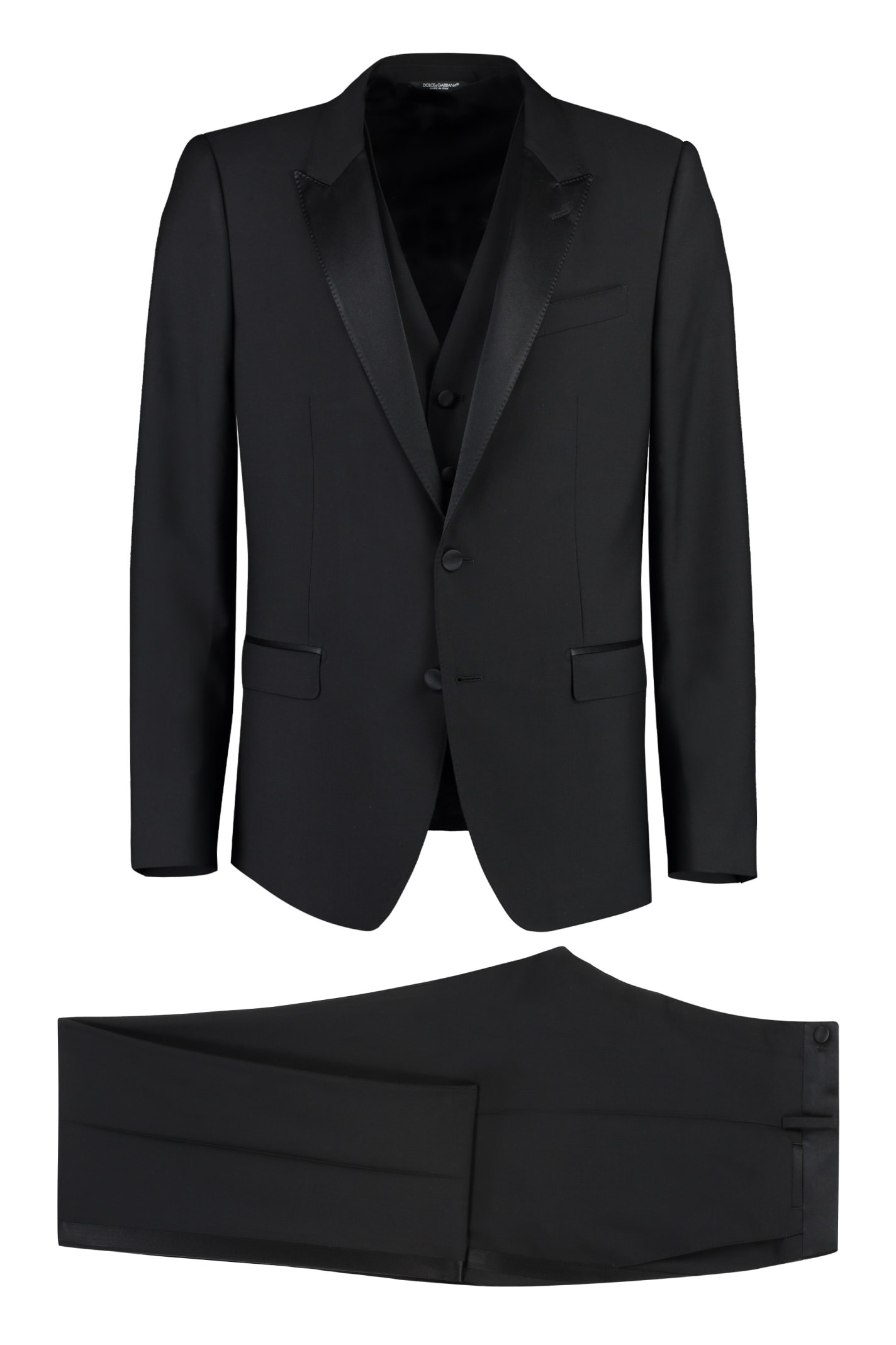 Dolce & Gabbana Three-piece Suit In Wool And Silk